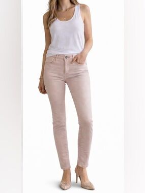 AG Farrah High Rise Skinny Ankle Jeans Blush Pink Seamless NWT Size 24